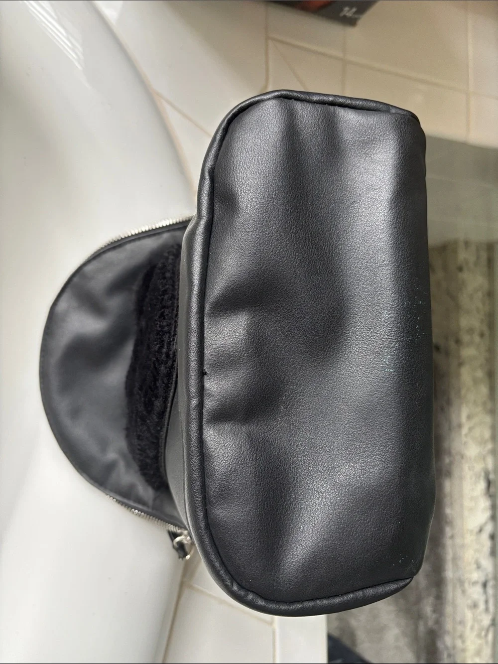 Candie's Black Mini Backpack with Plush Heart Patch